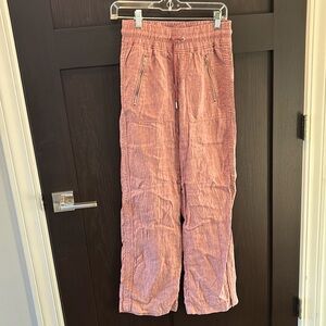 Athleta full length dusty rose washable linen pant!